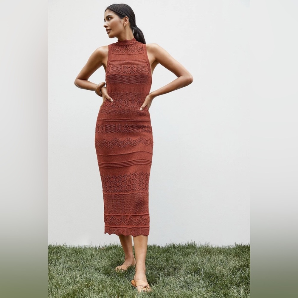 Anthropologie Crochet Midi Dress